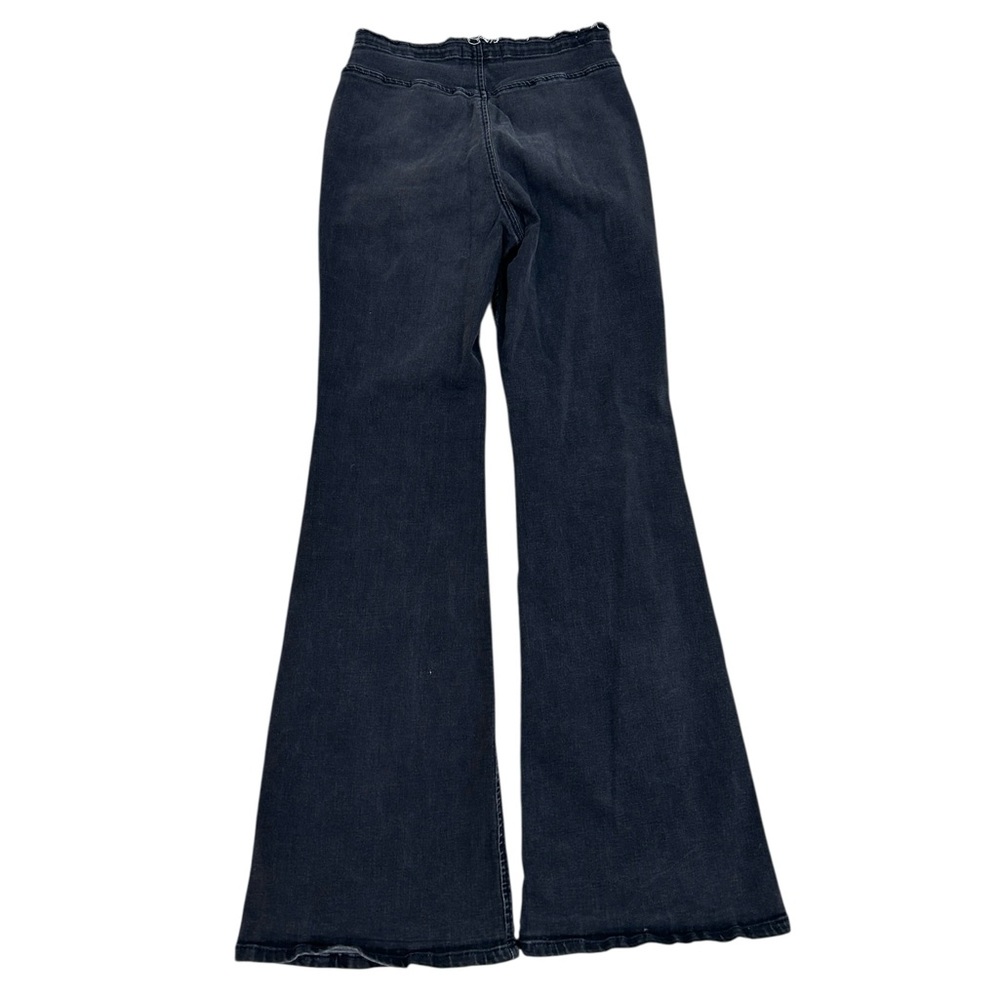 BDG urban Outfitters Black denim ruched dipped v flare Leg Jeans size 29 - Picture 2 of 8